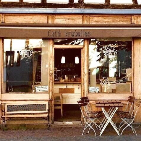 Devanture du café bretelles à Strasbourg